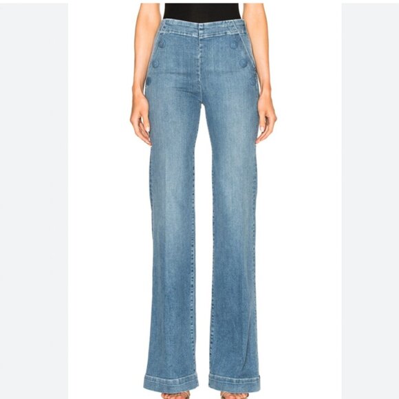 Frame Denim Le Capri Button SailorWide Leg Jeans 27